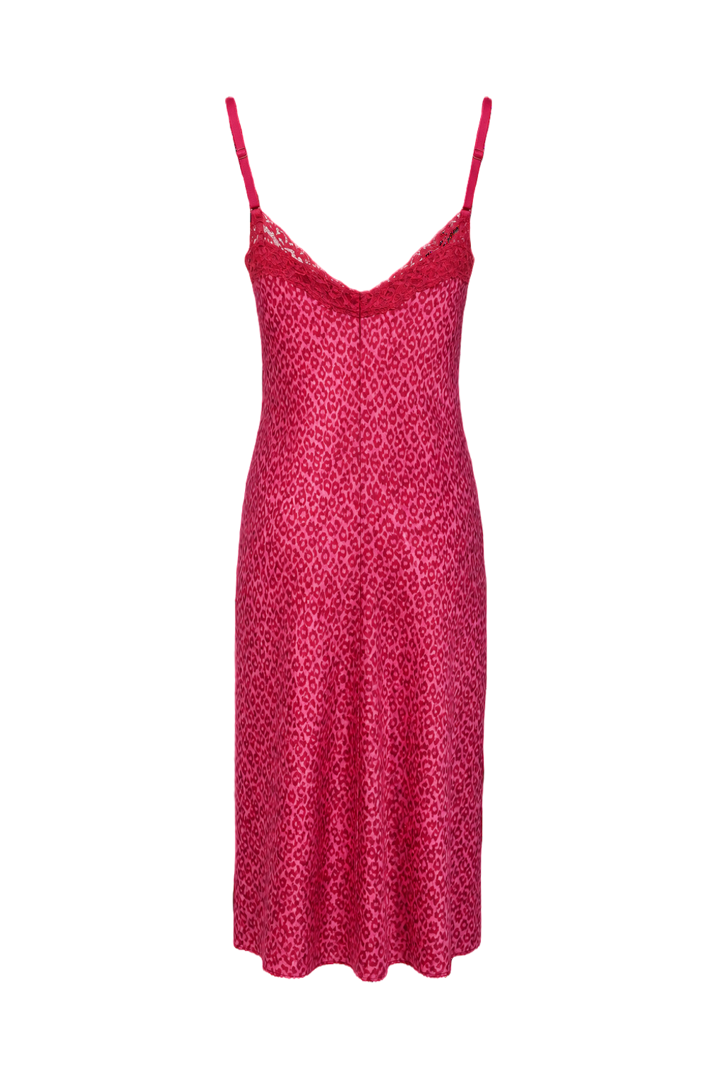 1990s Deep Pink Cotton Blend Slip Dress - Back View