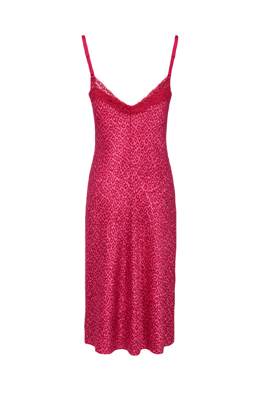1990s Deep Pink Cotton Blend Slip Dress - Back View