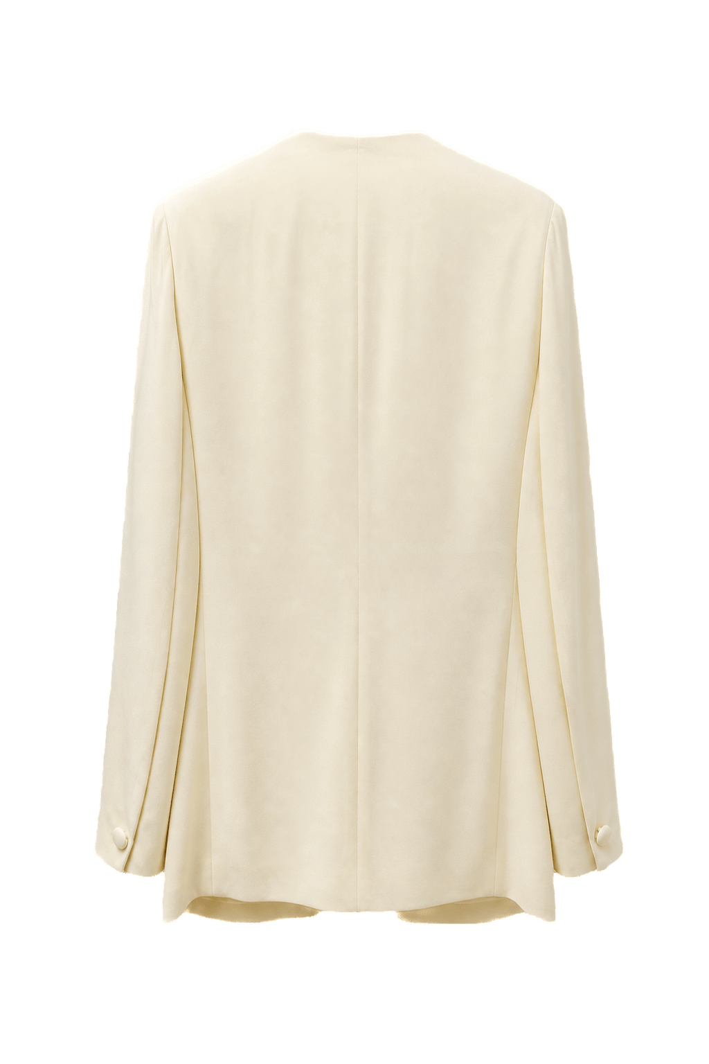 1980s Cream Polyester Blazer - Back View