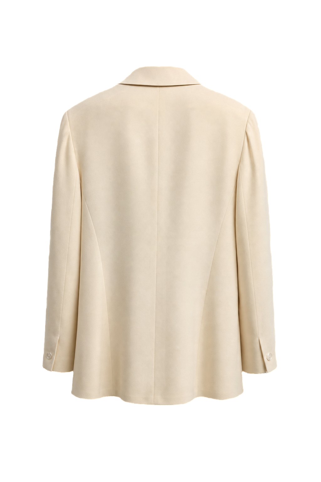 1980s Cream Wool Blend Blazer - Back View