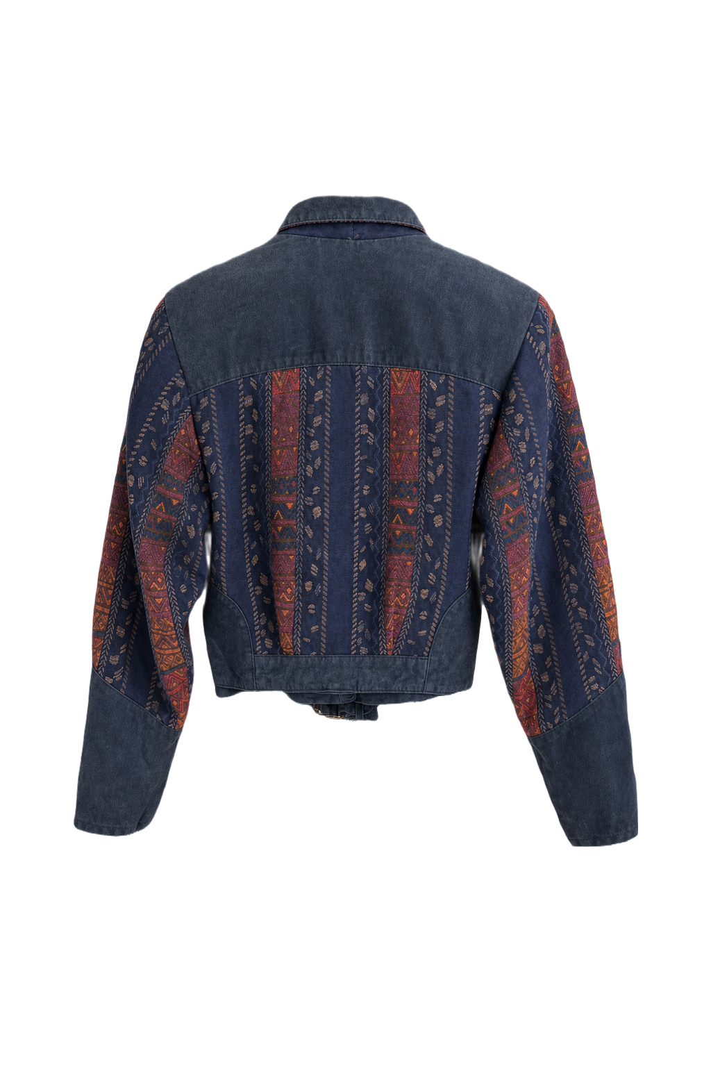 1970s Navy Blue Suede Jacket - Back View
