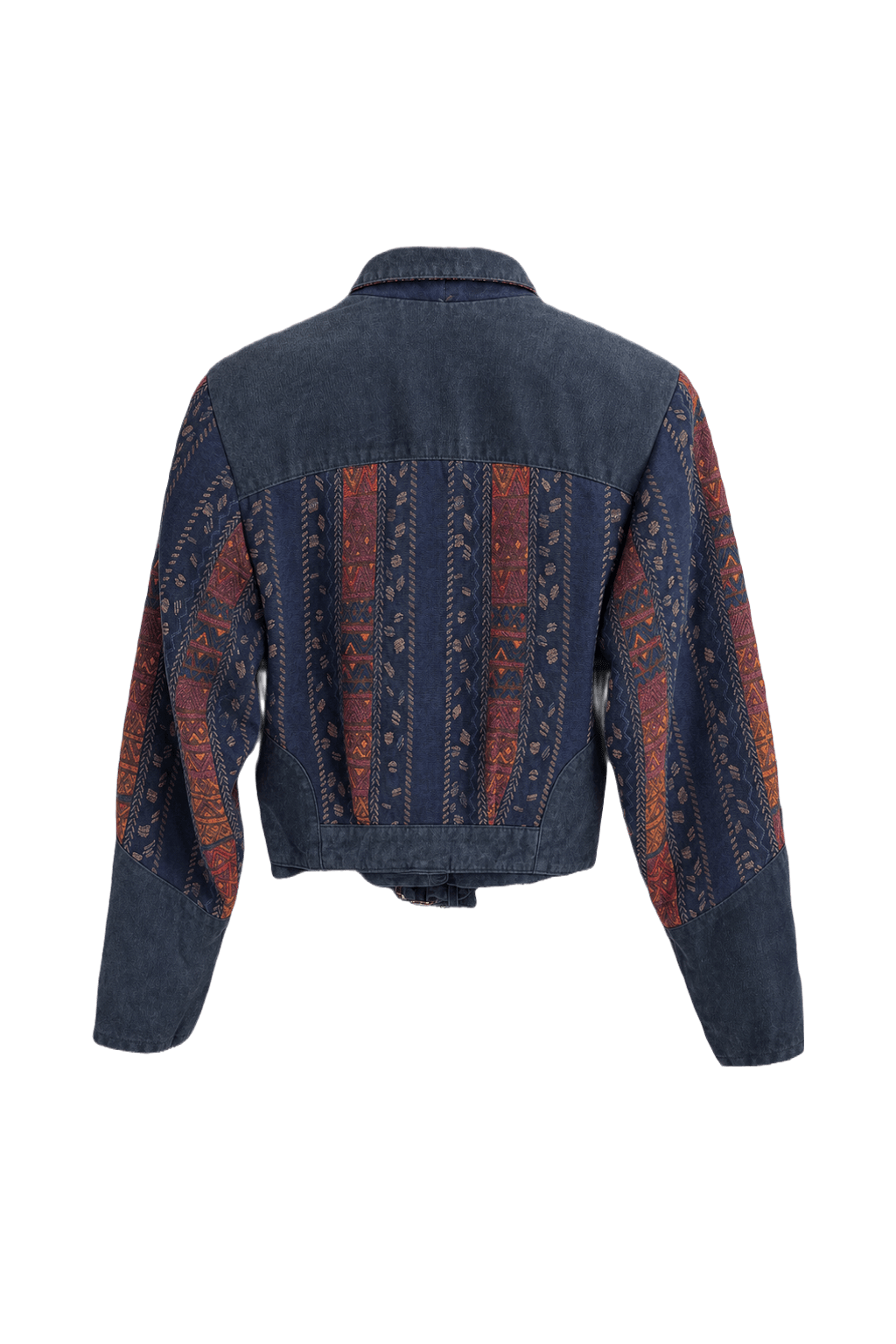 1970s Navy Blue Suede Jacket - Back View
