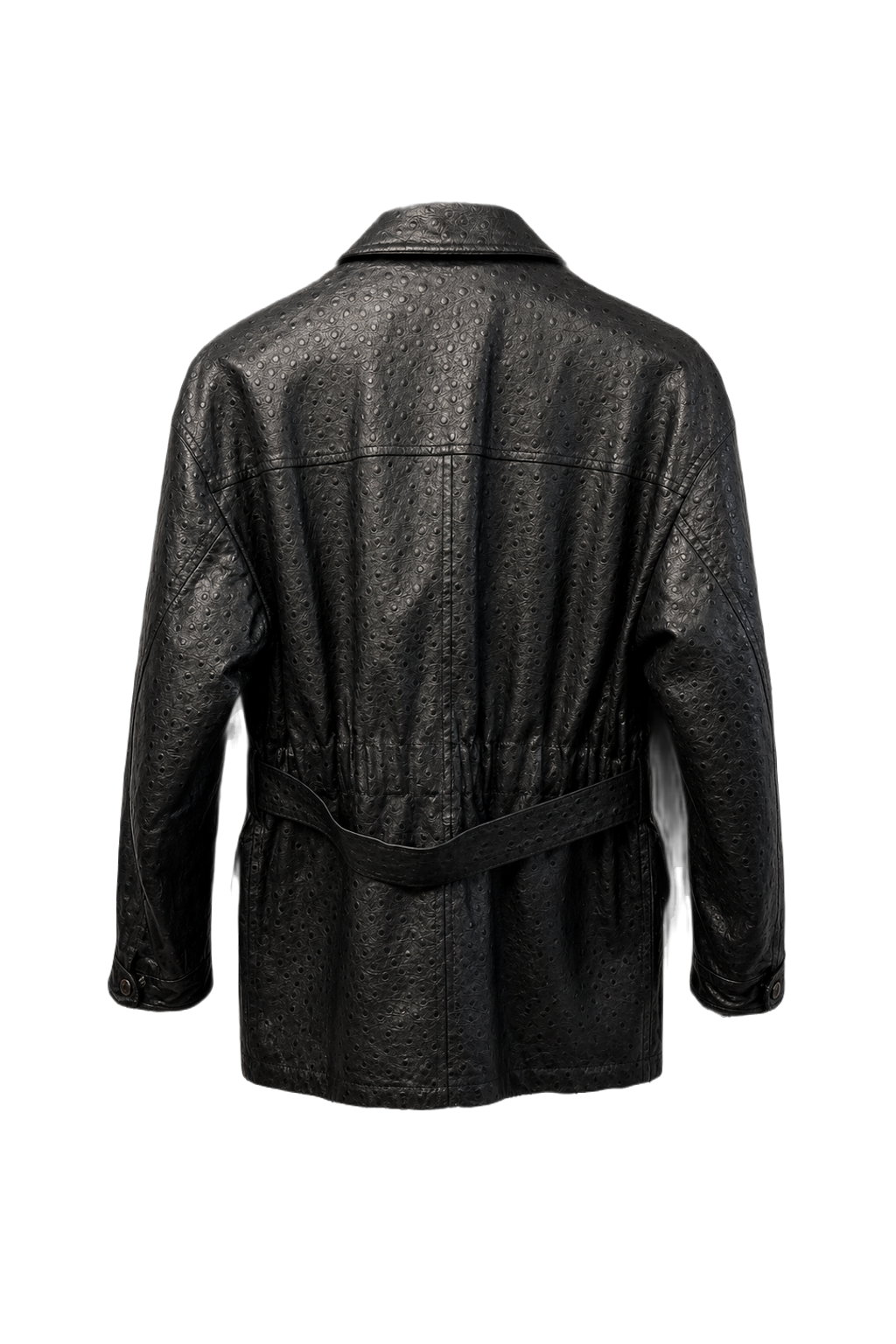 1990s Black Leather Jacket - Back View