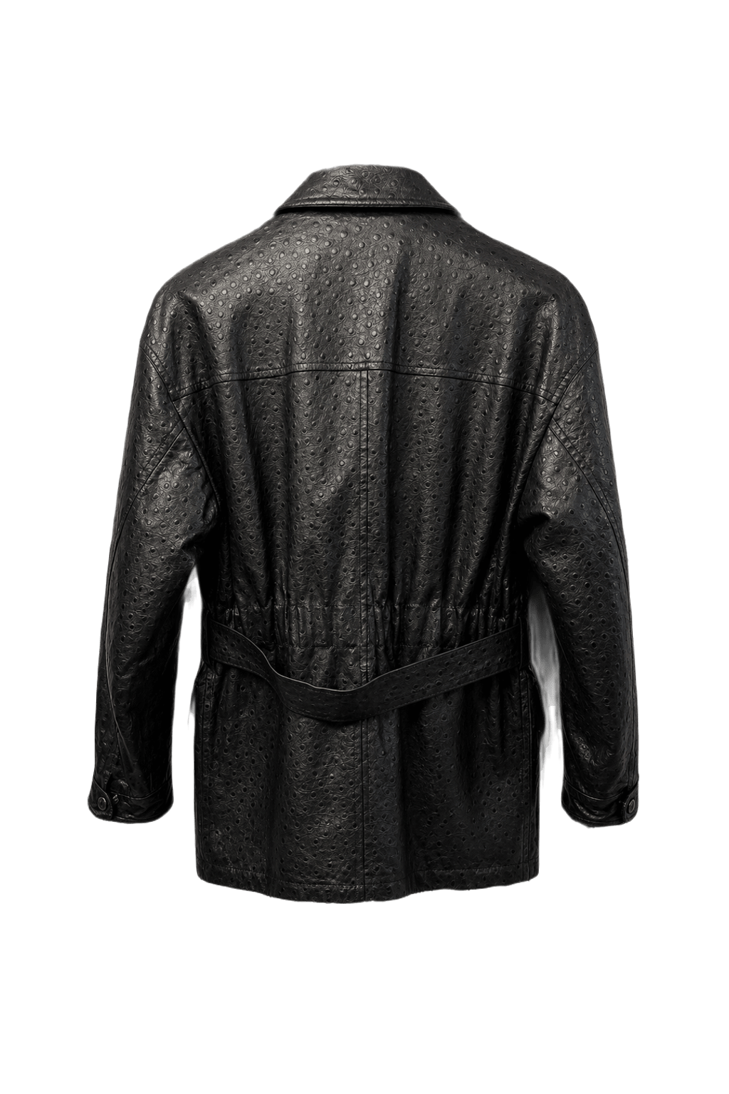 1990s Black Leather Jacket - Back View