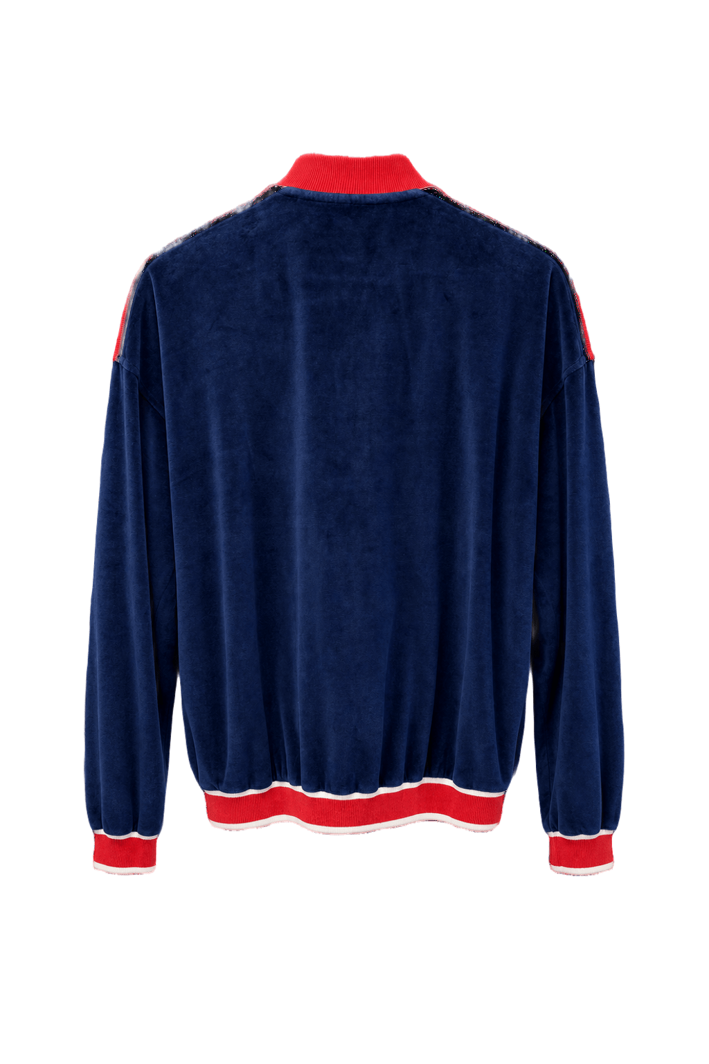 1970s Navy Blue Velour Jacket - Back View