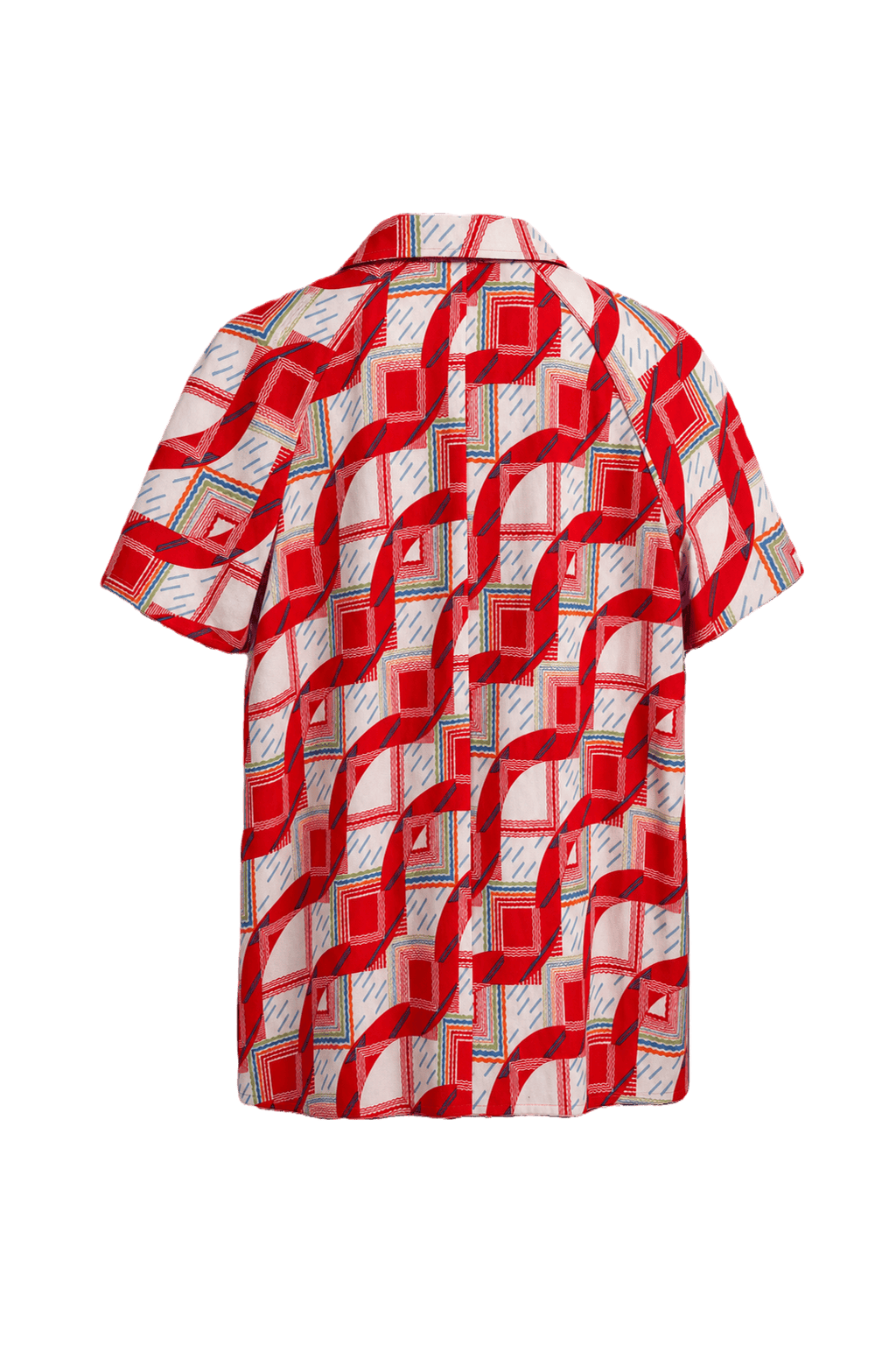 1960s Red Synthetic Blend Blouse - Back View