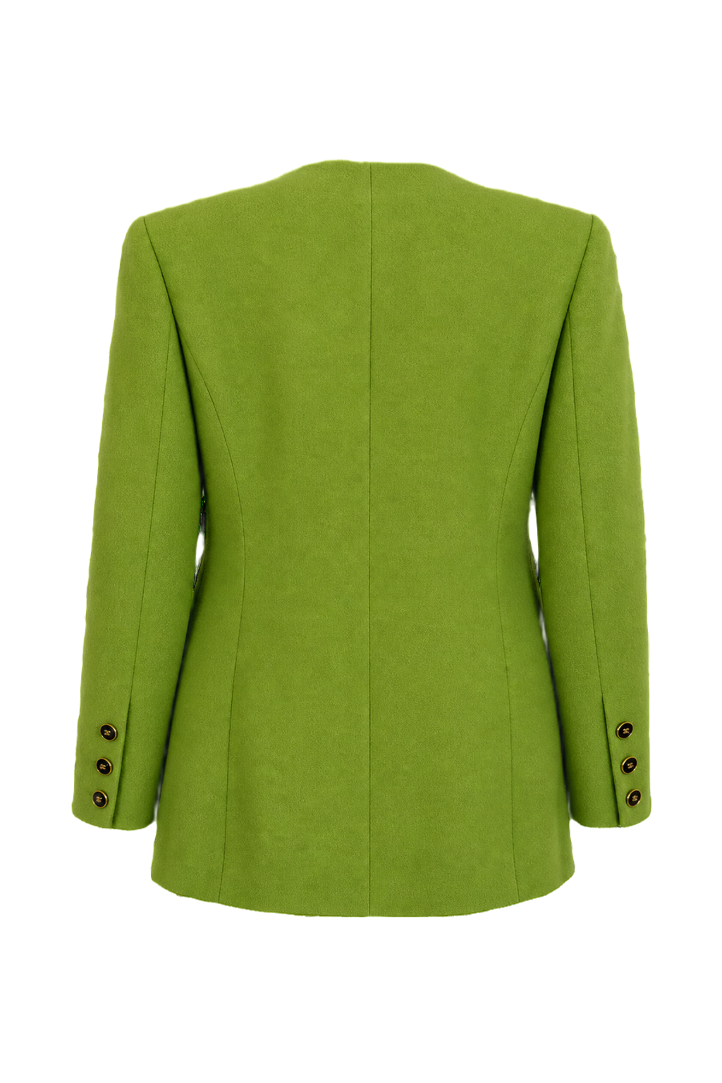 1990s Lime Green Wool Blend Blazer - Back View