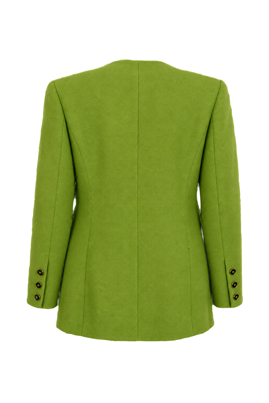 1990s Lime Green Wool Blend Blazer - Back View
