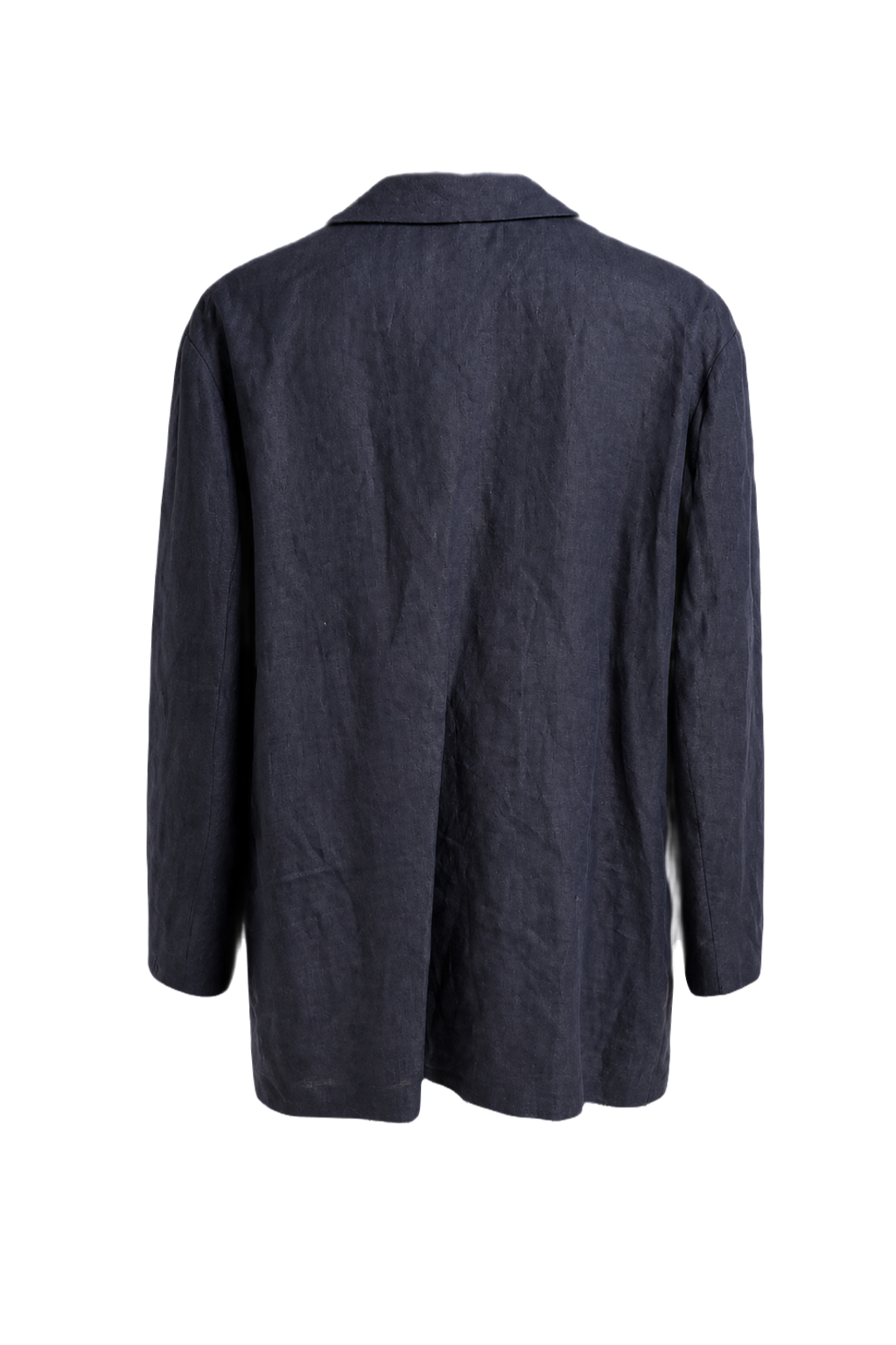 1960s Navy Blue Wool Blend Blazer - Back View
