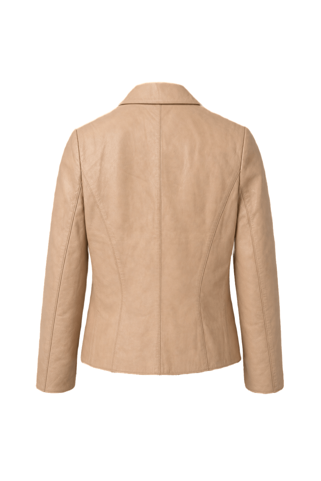 1990s Cream Beige Leather Jacket - Back View