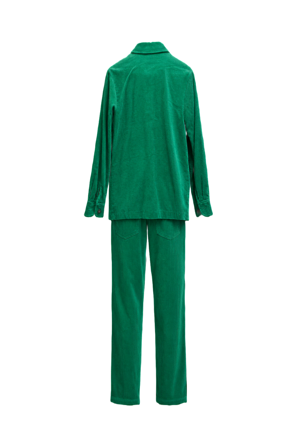 1970s Green Corduroy Ensemble - Back View