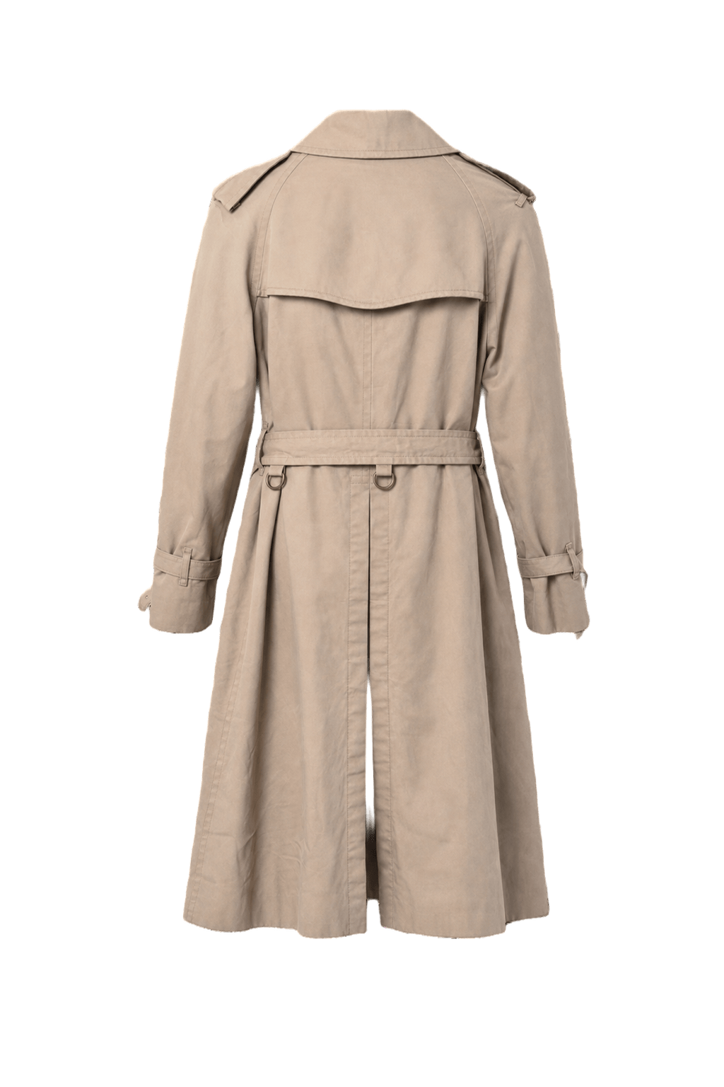 1980s Beige Cotton Trench Coat - Back View