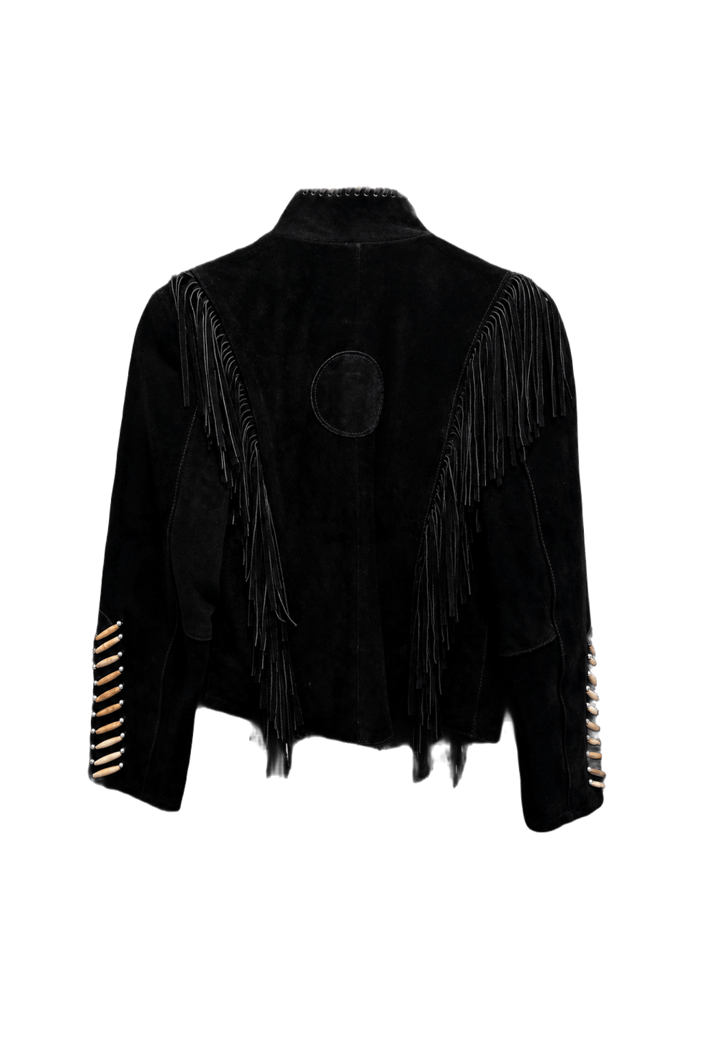 1970s Black Suede Jacket - Back View