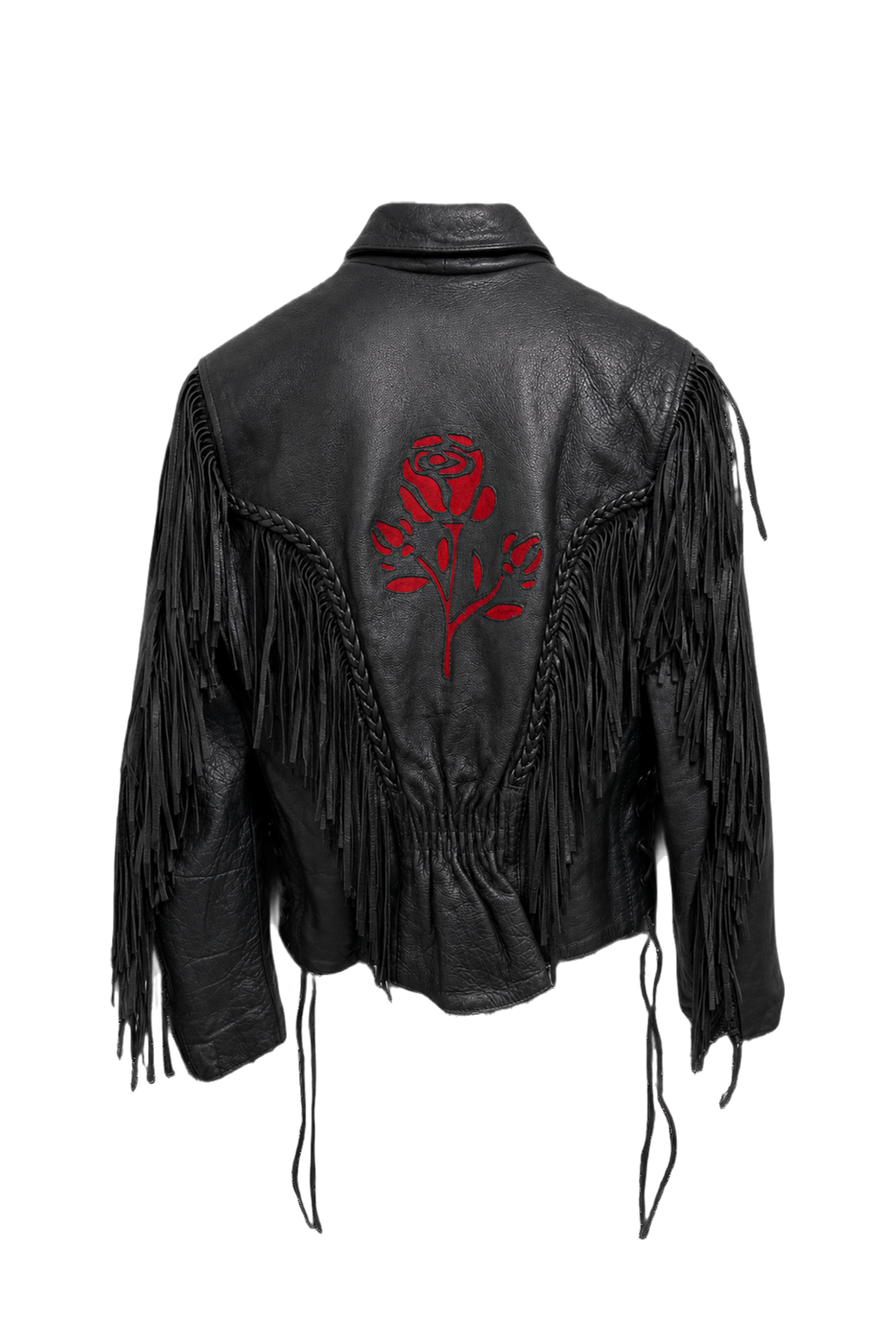 1990s Black Leather Jacket - Back View