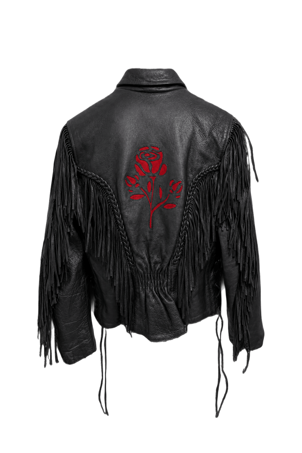 1990s Black Leather Jacket - Back View