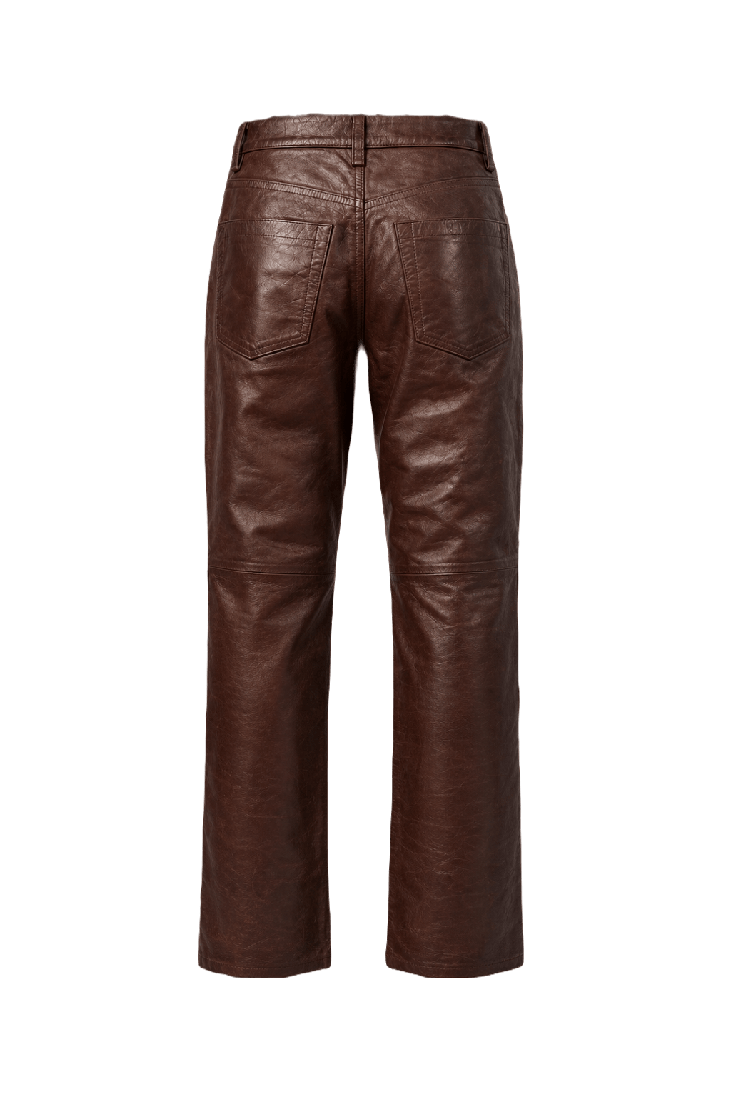 1990s Brown Leather Pants - Back View