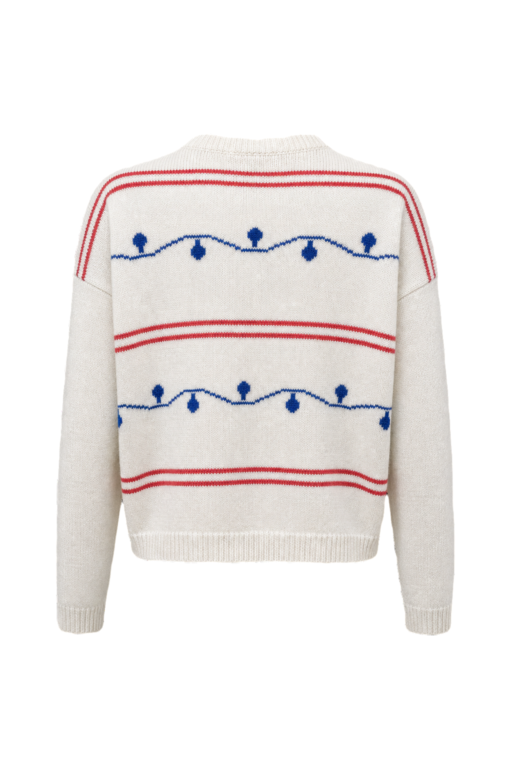 1980s Cream White Wool Blend Sweater - Back View