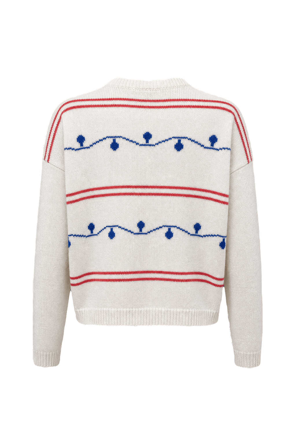 1980s Cream White Wool Blend Sweater - Back View