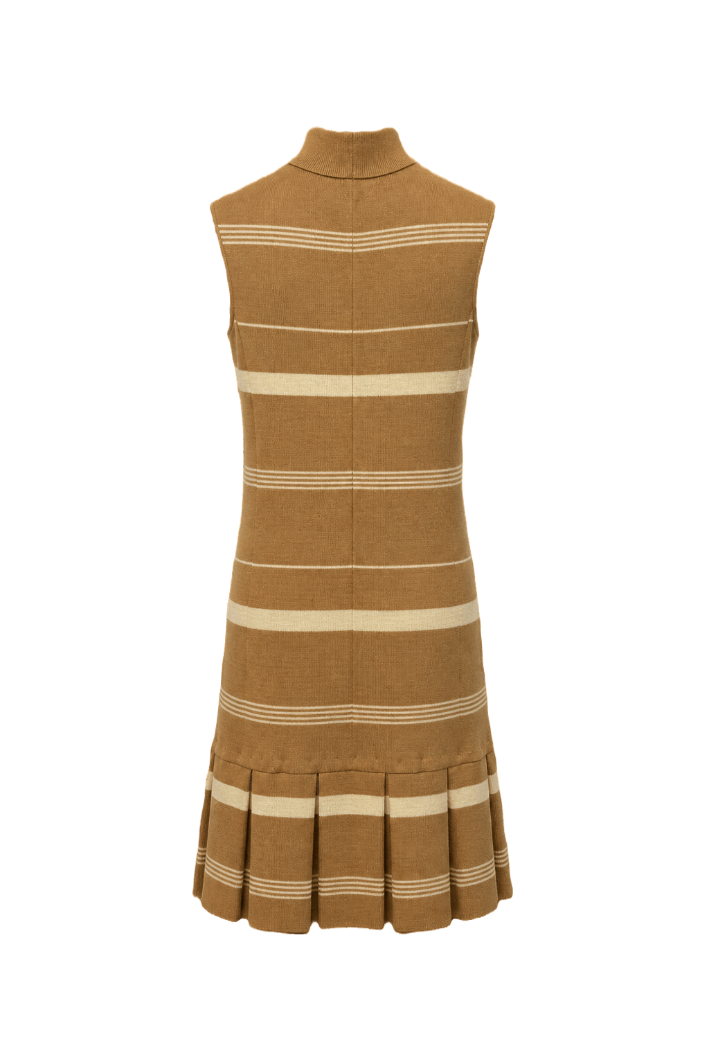 1960s Camel Wool Blend Shift Dress - Back View