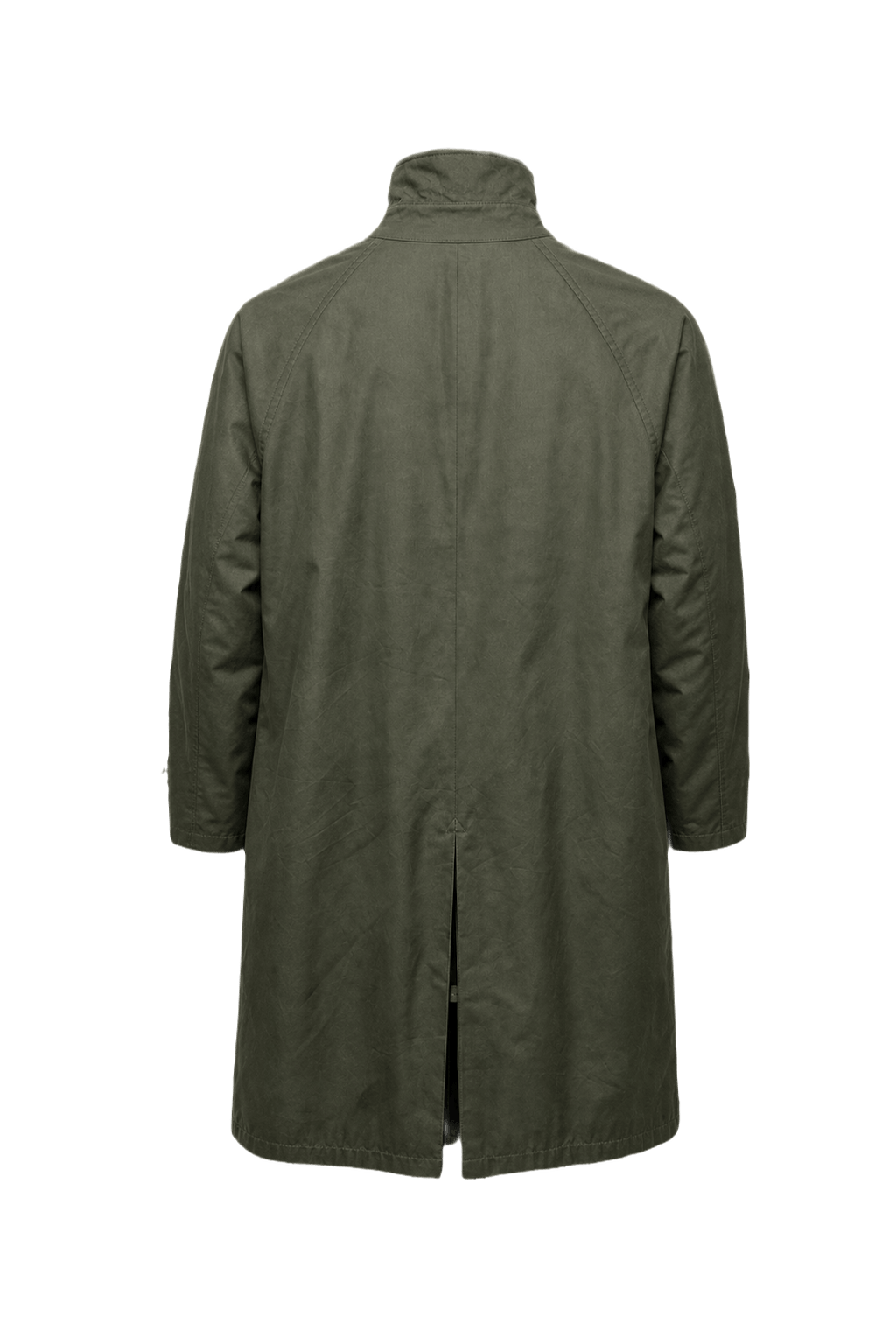 1980s Olive Green Cotton Coat - Back View