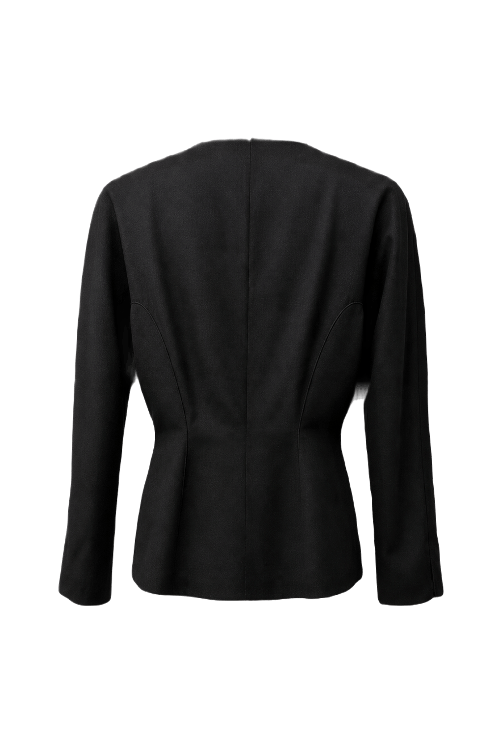 1990s Black Wool Blend Jacket - Back View