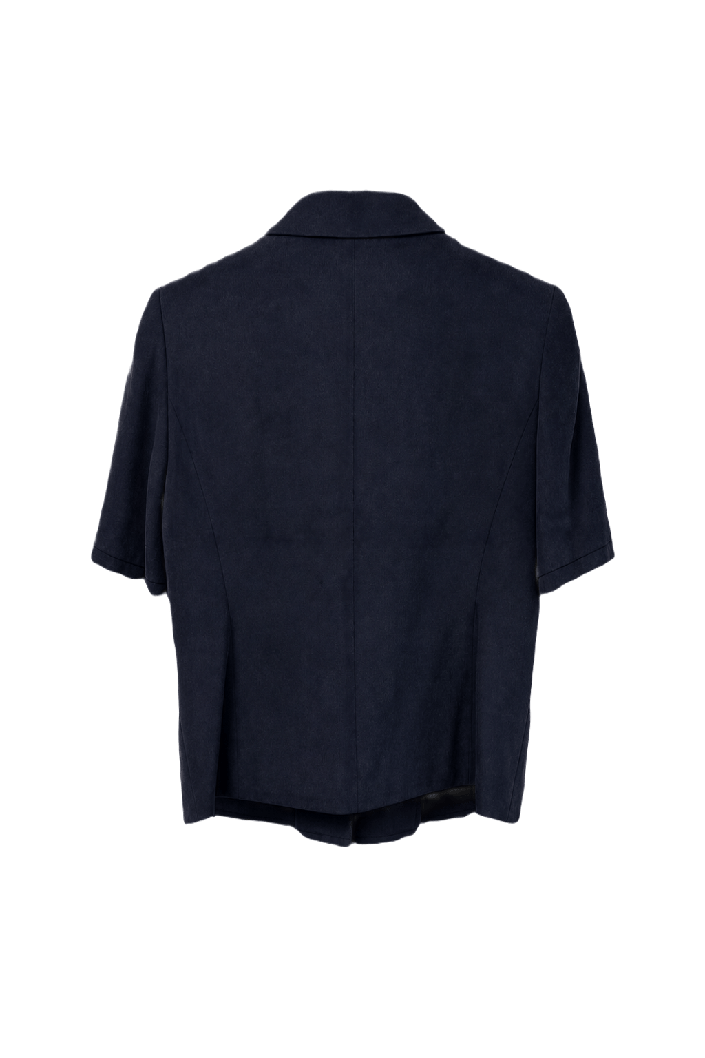 1980s Navy Blue Wool Blend Blazer - Back View