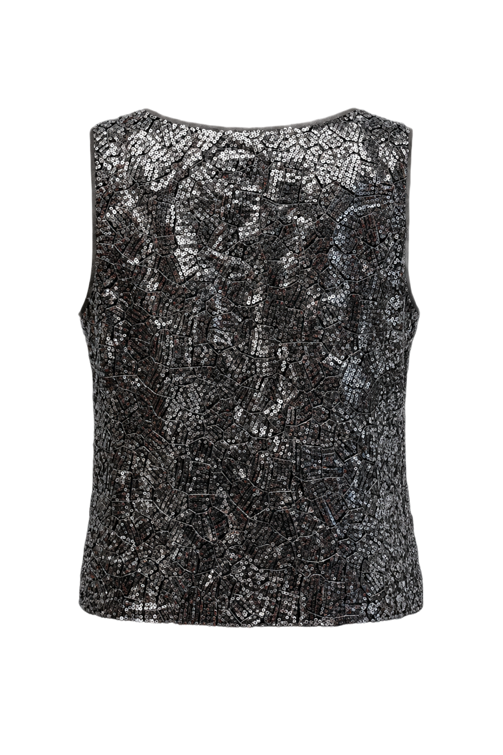 1980s Silver Sequin Blouse - Back View