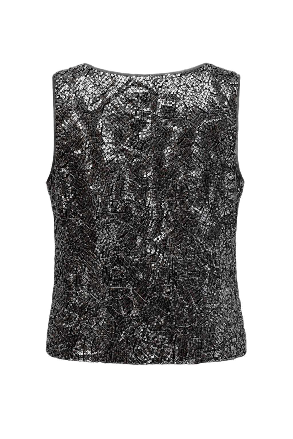 1980s Silver Sequin Blouse - Back View