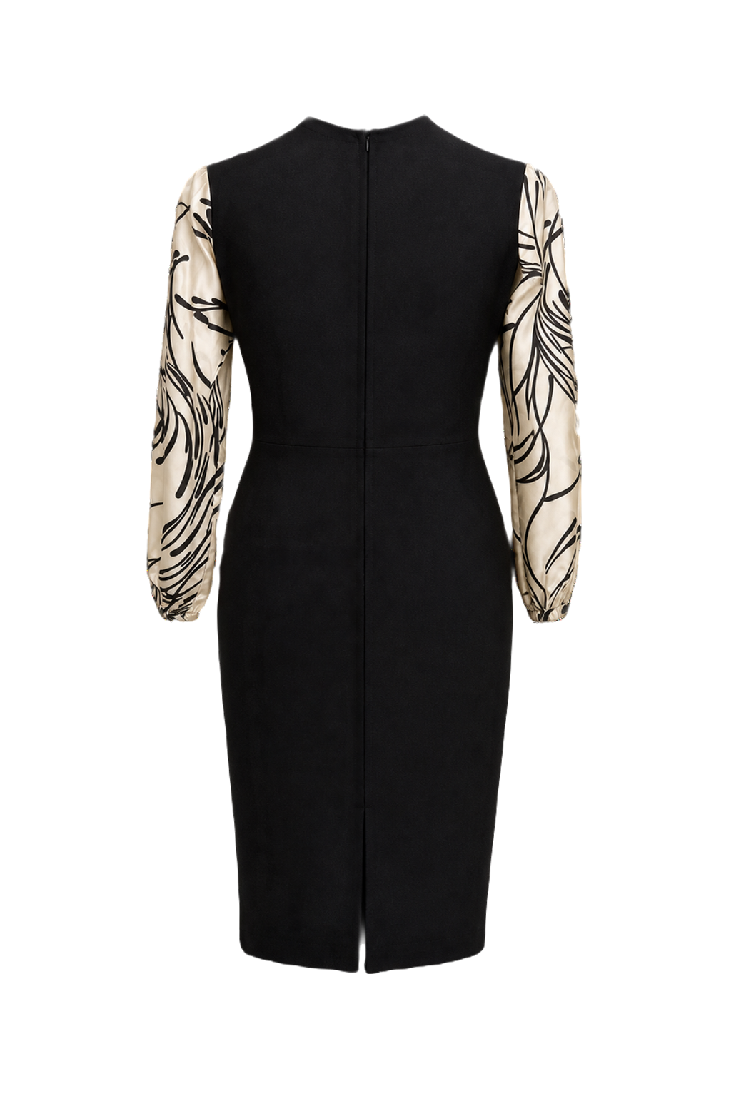 1980s Black Silk Blend Dress - Back View