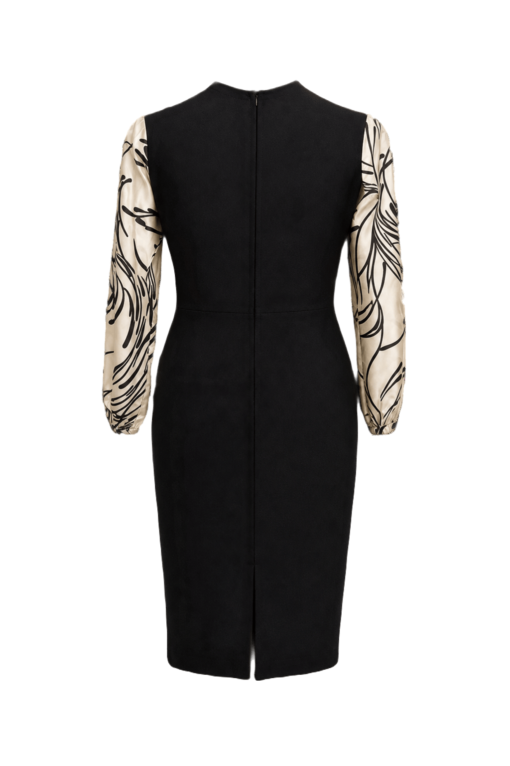 1980s Black Silk Blend Dress - Back View