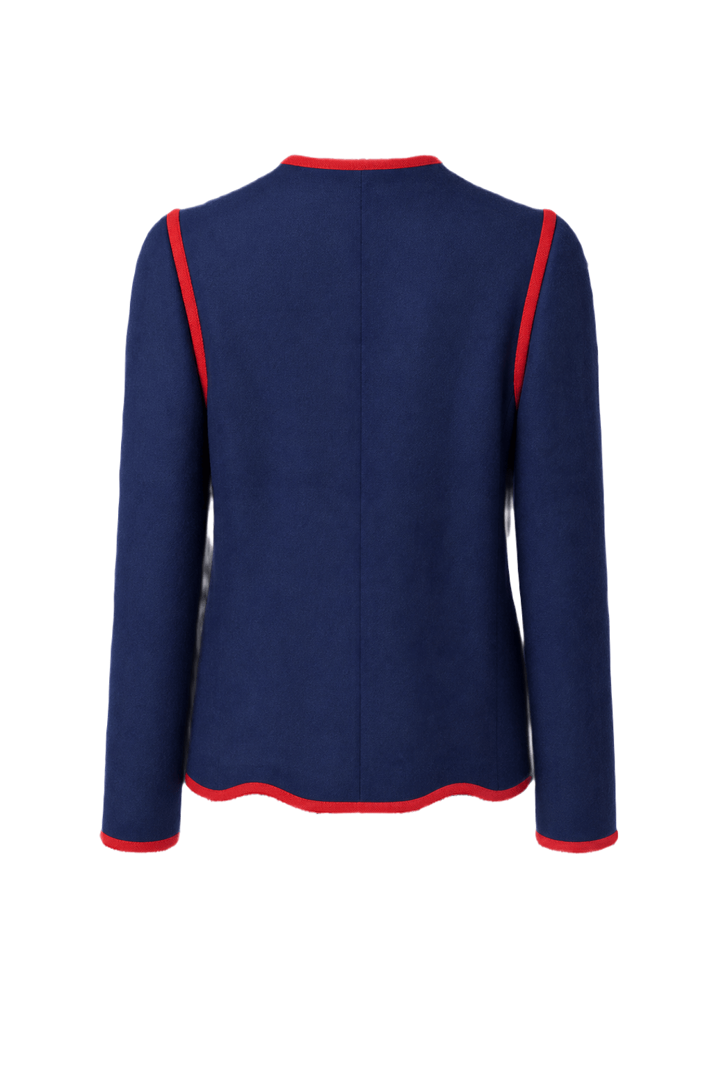 1970s Navy Blue Wool Blend Blazer - Back View
