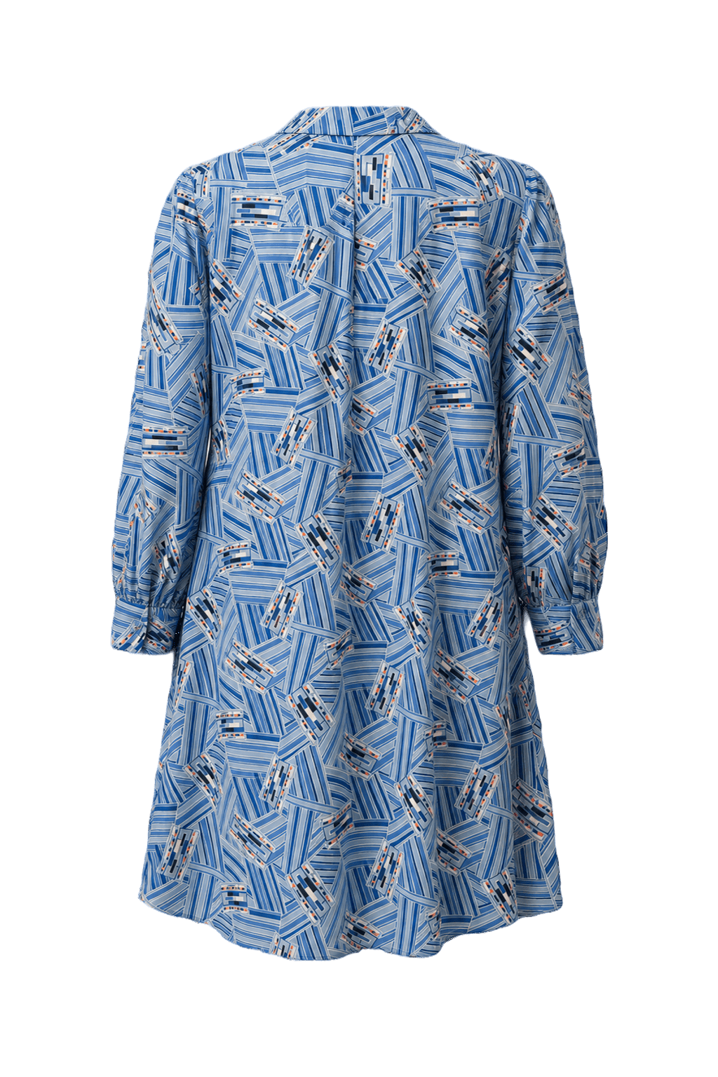 1960s Blue Polyester Dress - Back View