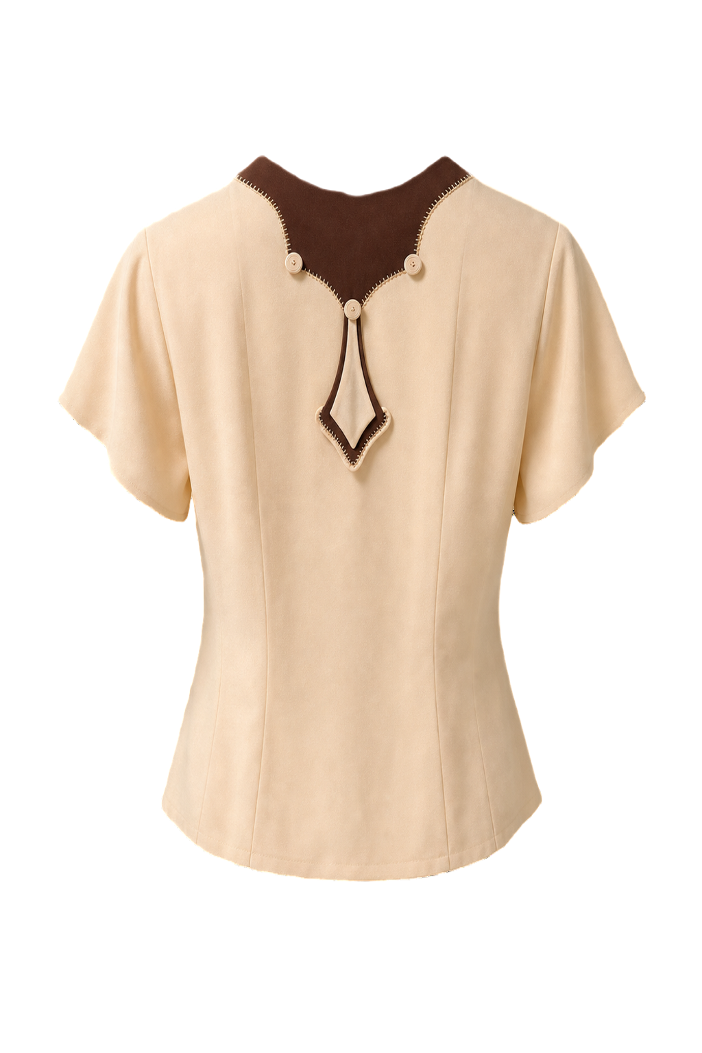 1920s Cream Silk Blouse - Back View