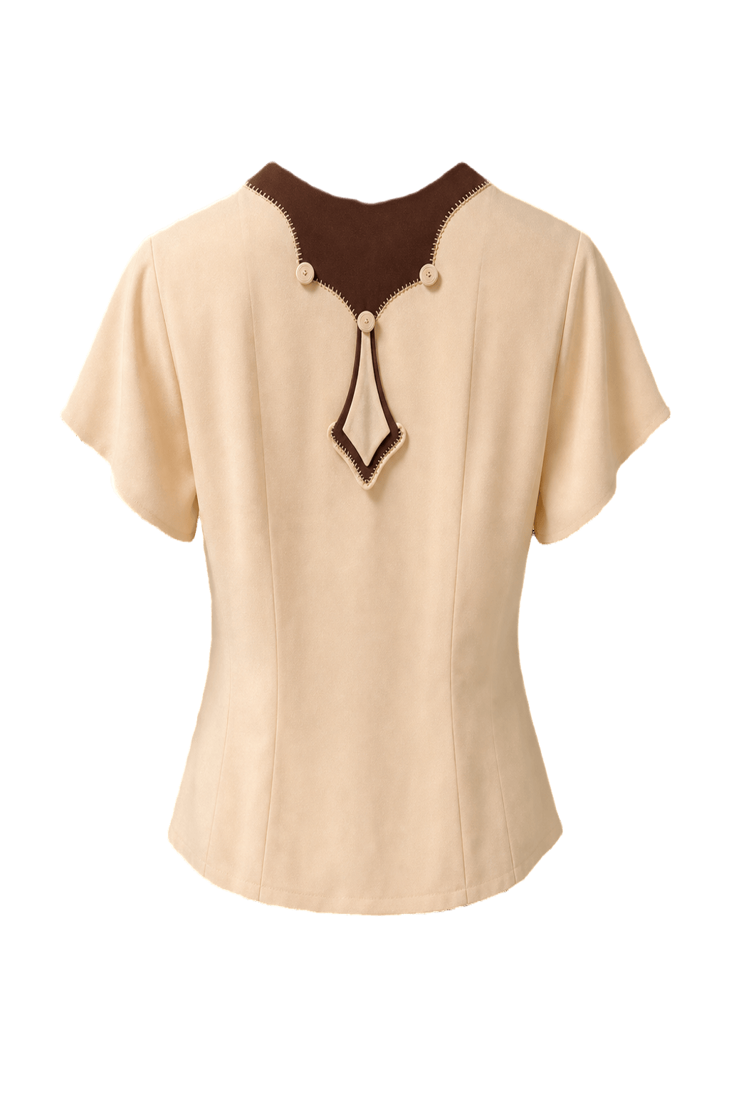 1920s Cream Silk Blouse - Back View