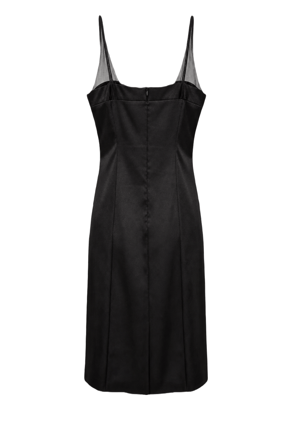 1990s Black Silk Slip Dress - Back View