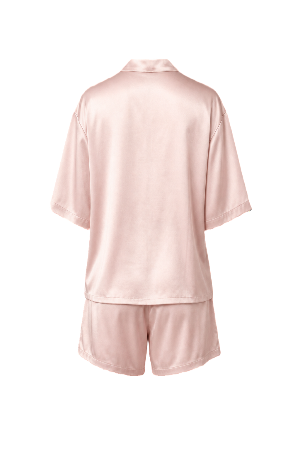 1990s Pastel Pink Silk 2-Piece Set - Back View