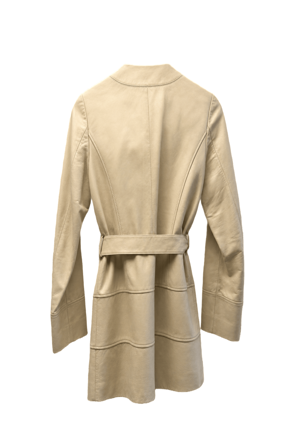 1990s Cream Wool Blend Coat - Back View