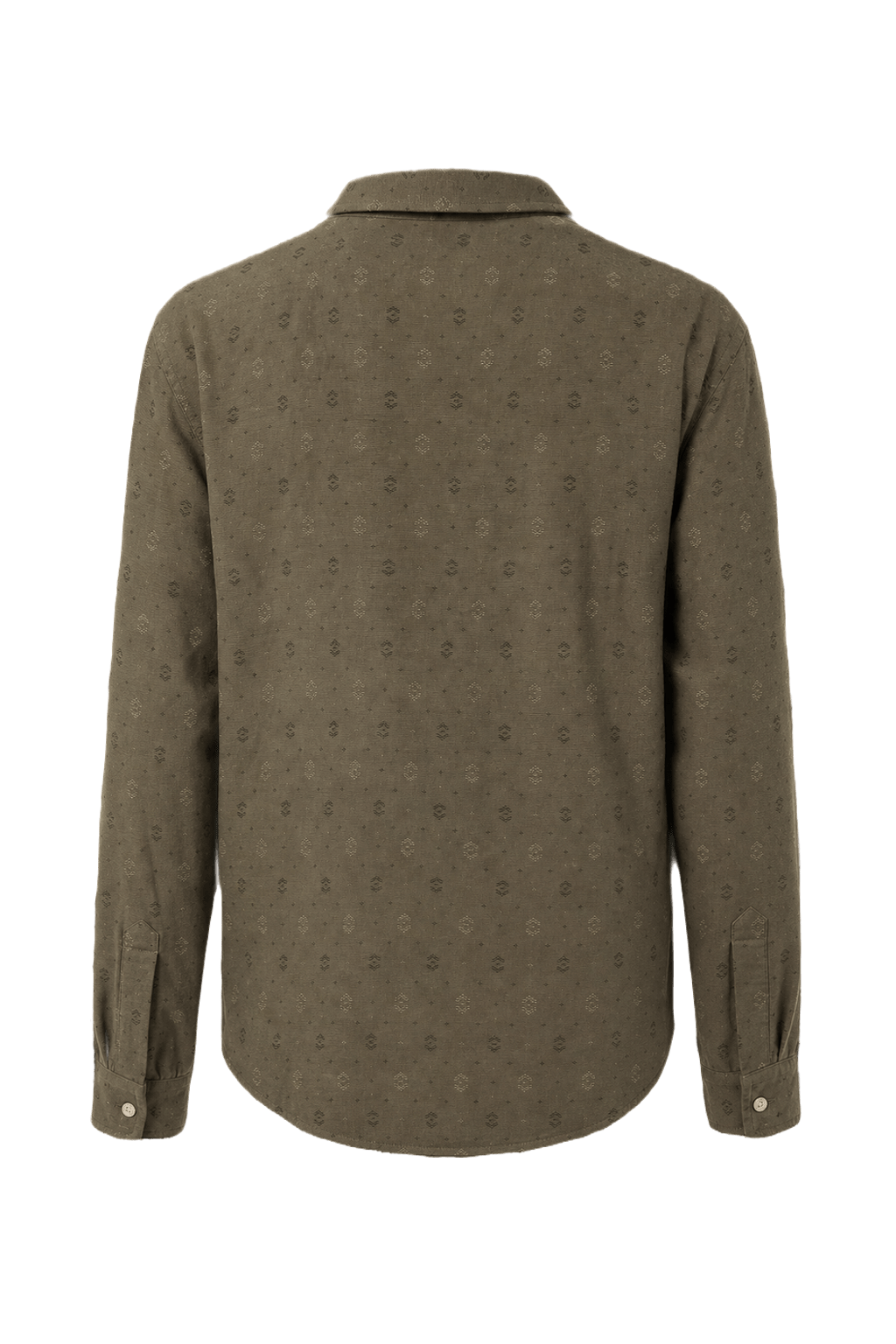 1980s Olive Green Cotton Shirt - Back View
