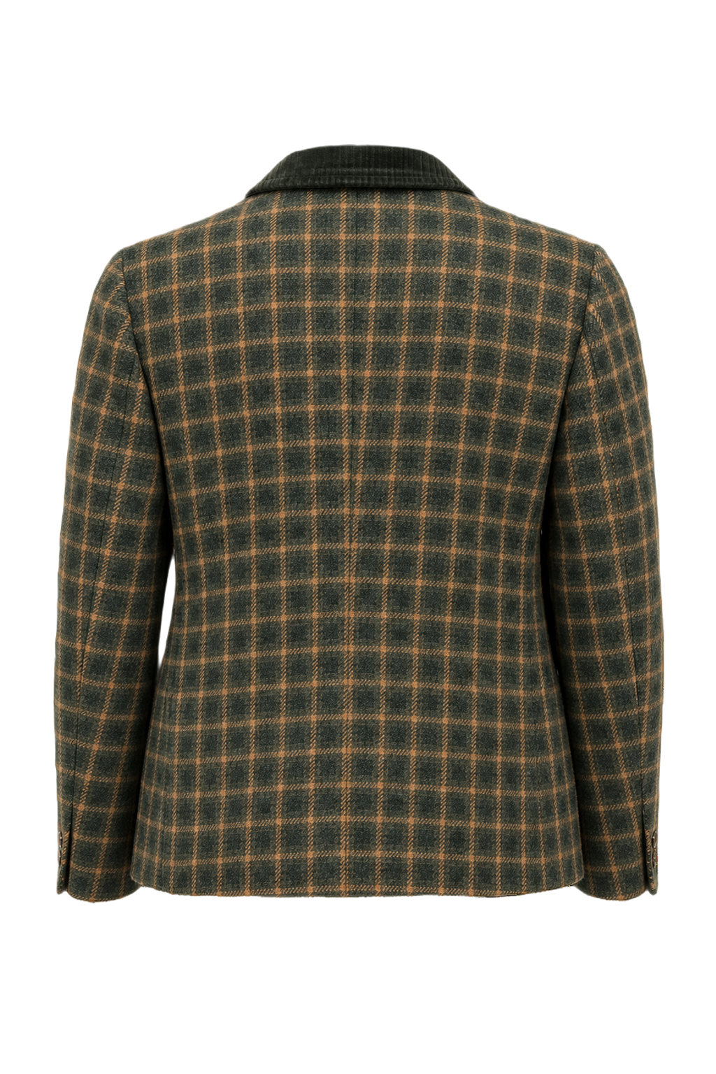 1970s Forest Green Wool Blend Blazer - Back View