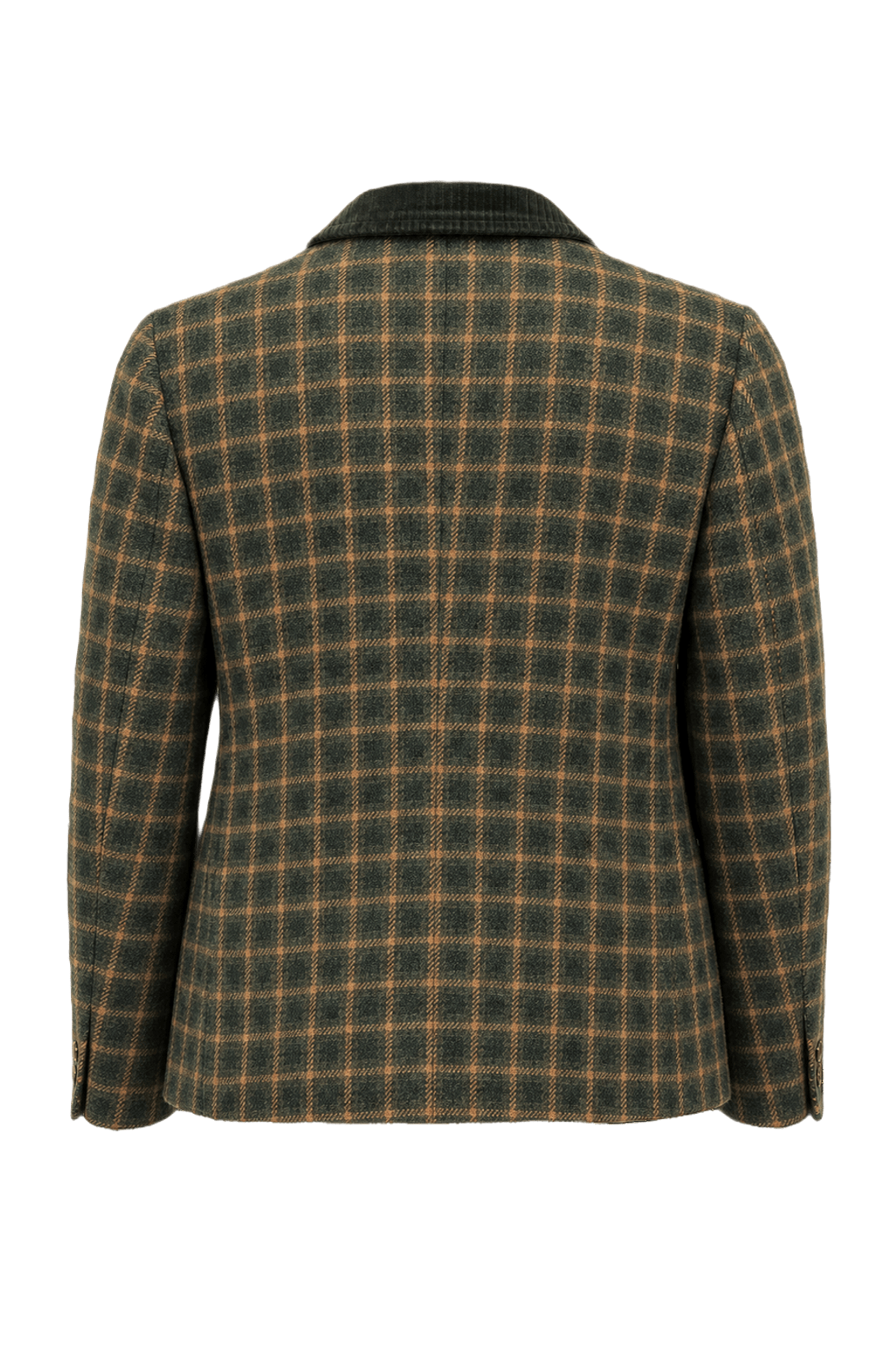 1970s Forest Green Wool Blend Blazer - Back View