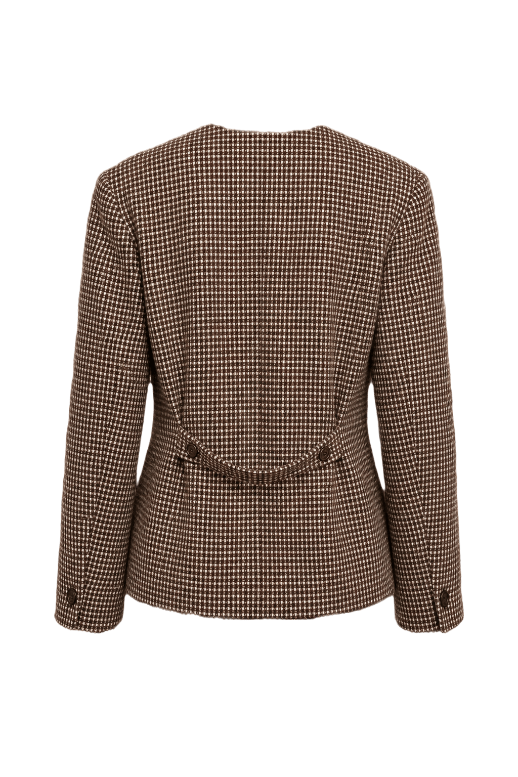 1980s Brown Wool Blend Blazer - Back View