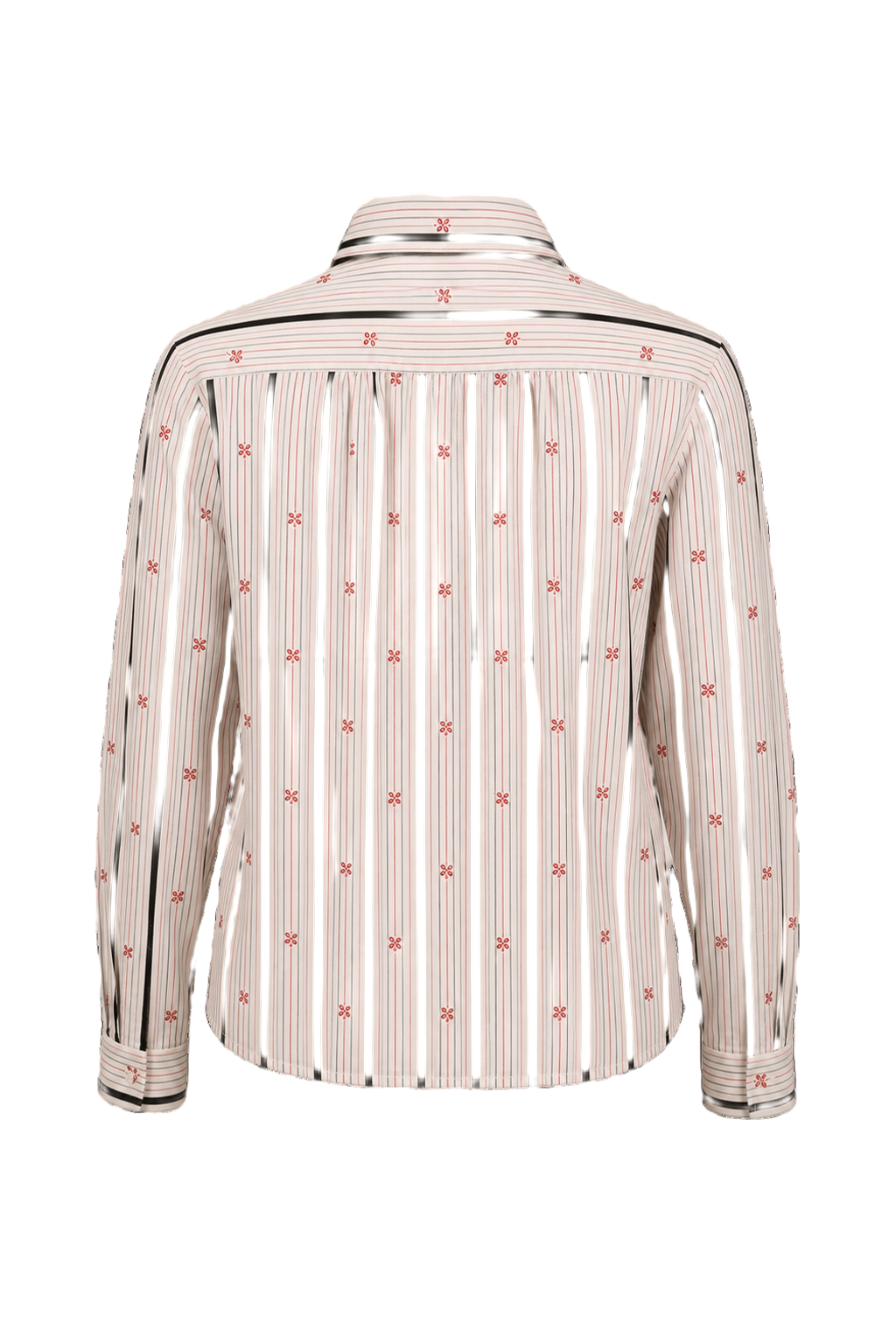 1980s White Synthetic Blend Blouse - Back View