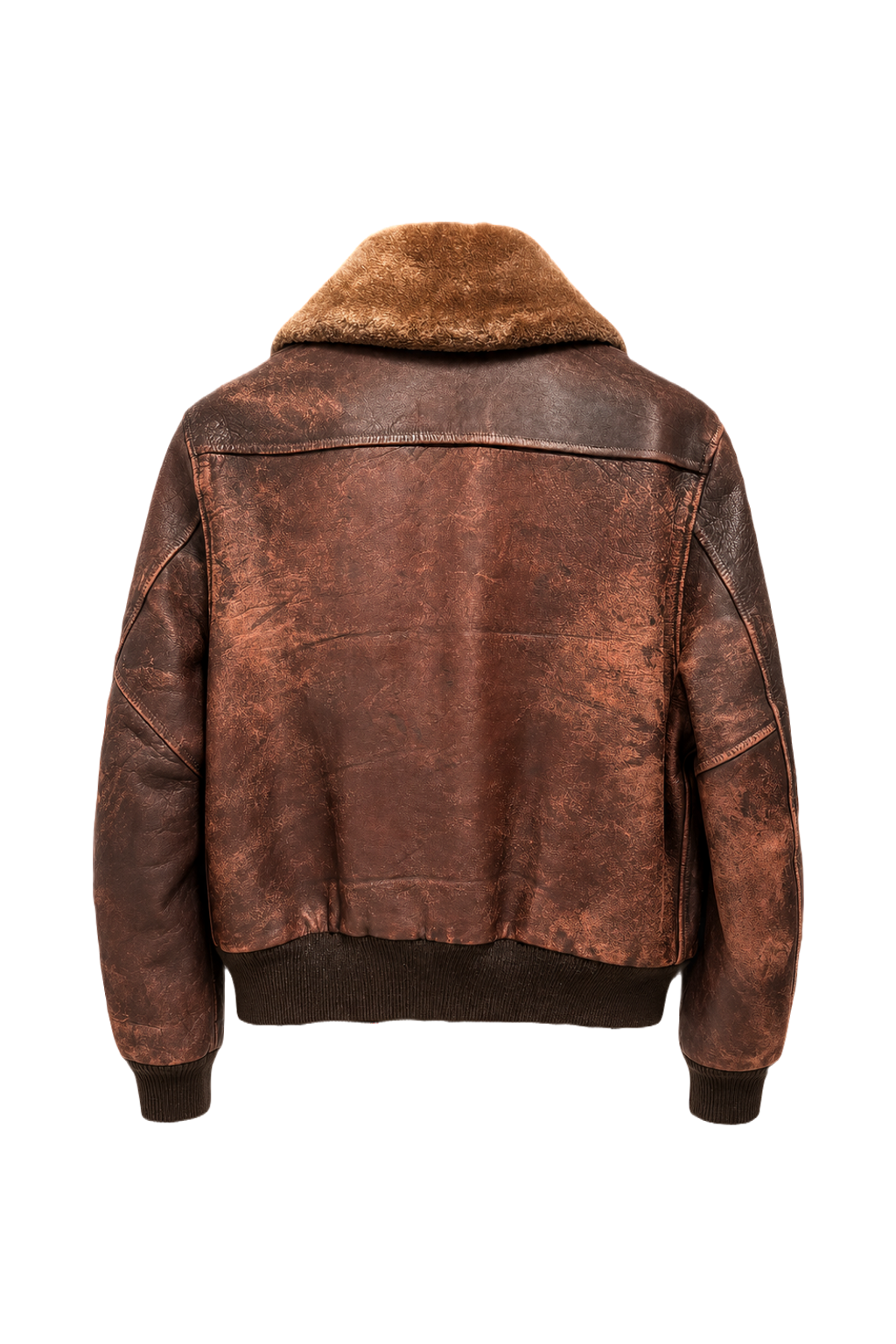 1940s Brown Leather Jacket - Back View