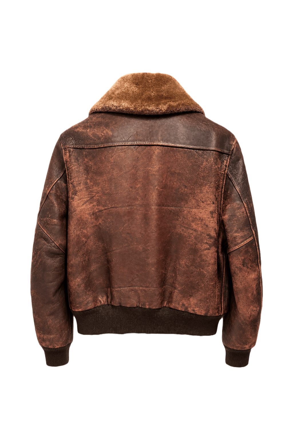 1940s Brown Leather Jacket - Back View