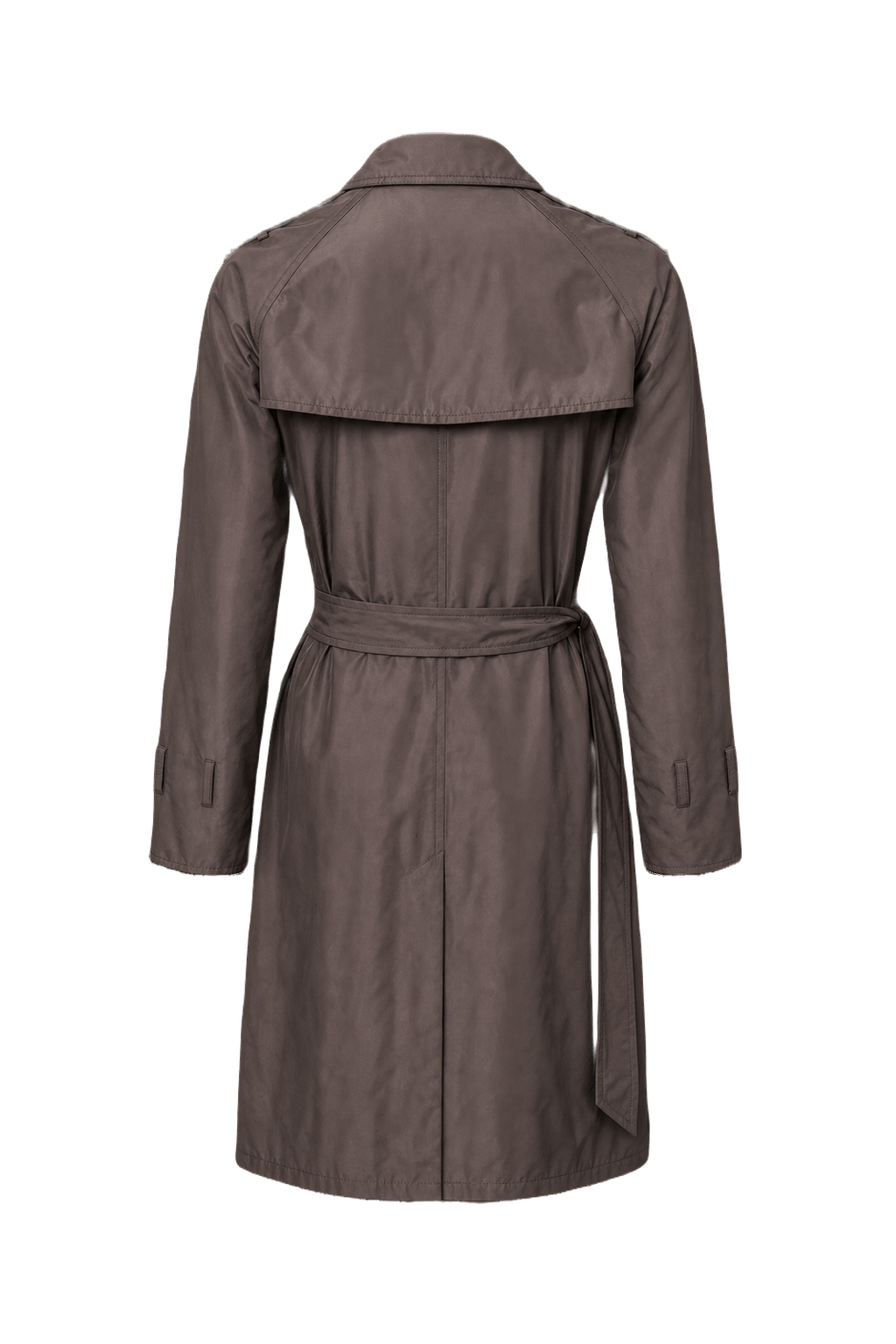 1990s Charcoal Grey Synthetic Blend Trench Coat - Back View