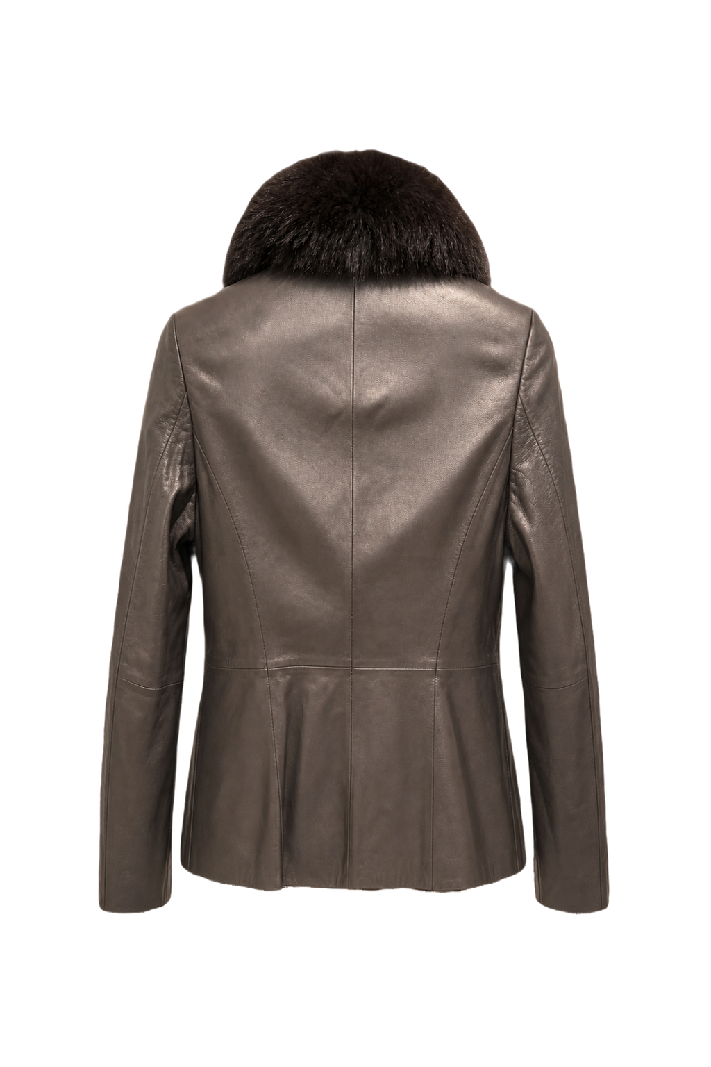 1990s Dark Brown Leather Jacket - Back View