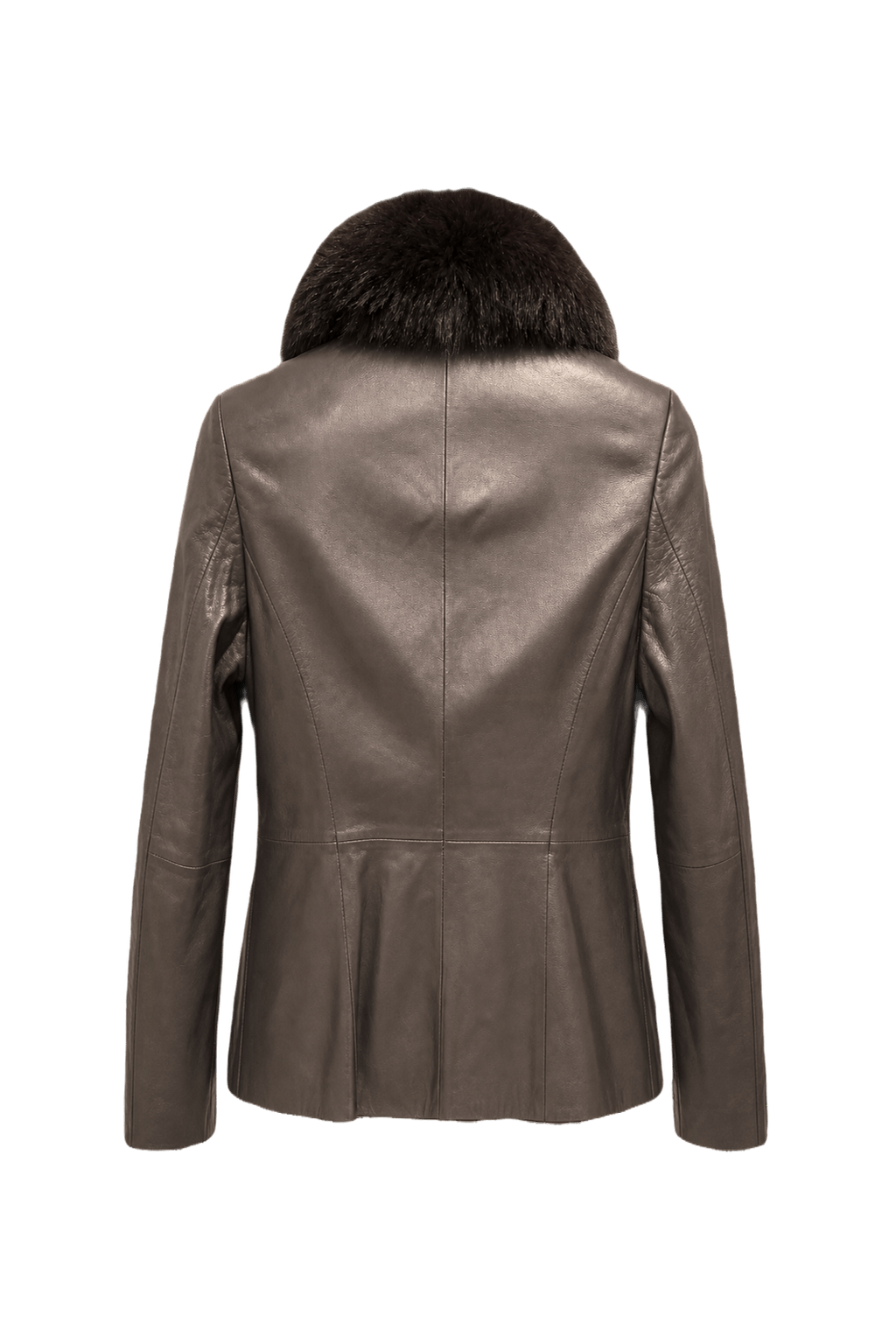 1990s Dark Brown Leather Jacket - Back View