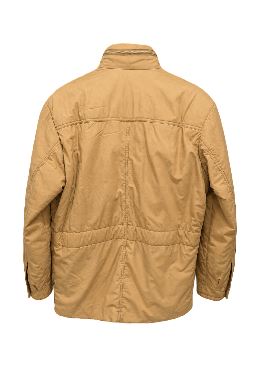 1980s Camel Brown Cotton Blend Jacket - Back View