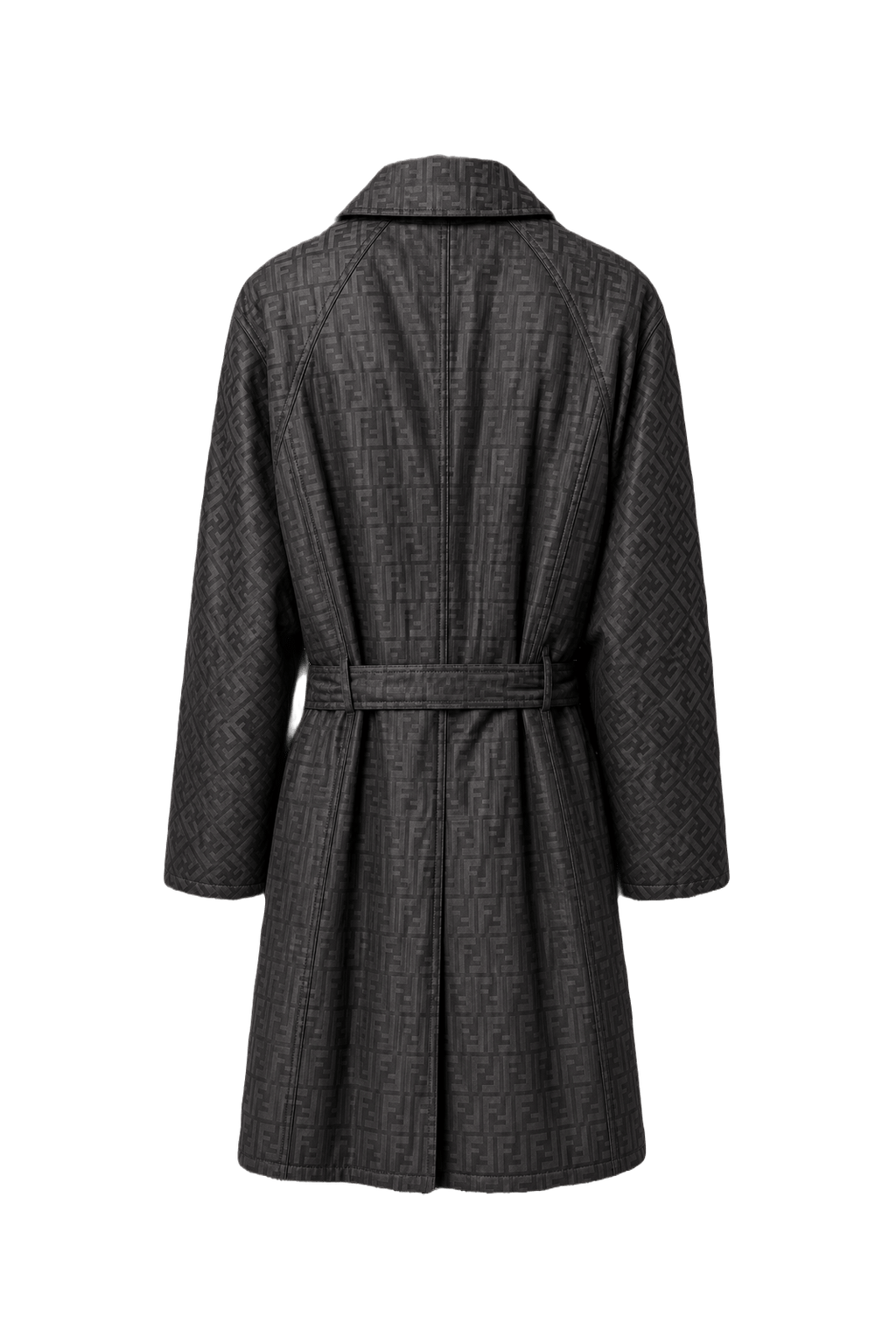 1990s Black Synthetic Blend Coat - Back View