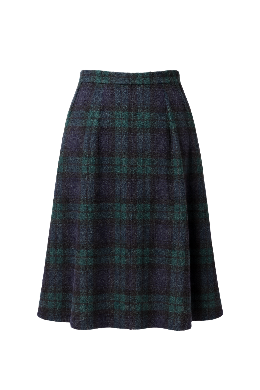 1970s Blue Wool Skirt - Back View